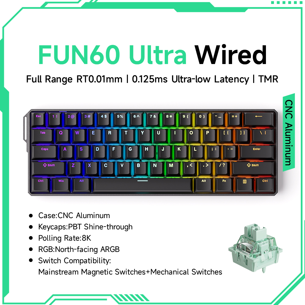Akko MonsGeek FUN60 ウルトラメカニカルゲーミングキーボード磁気