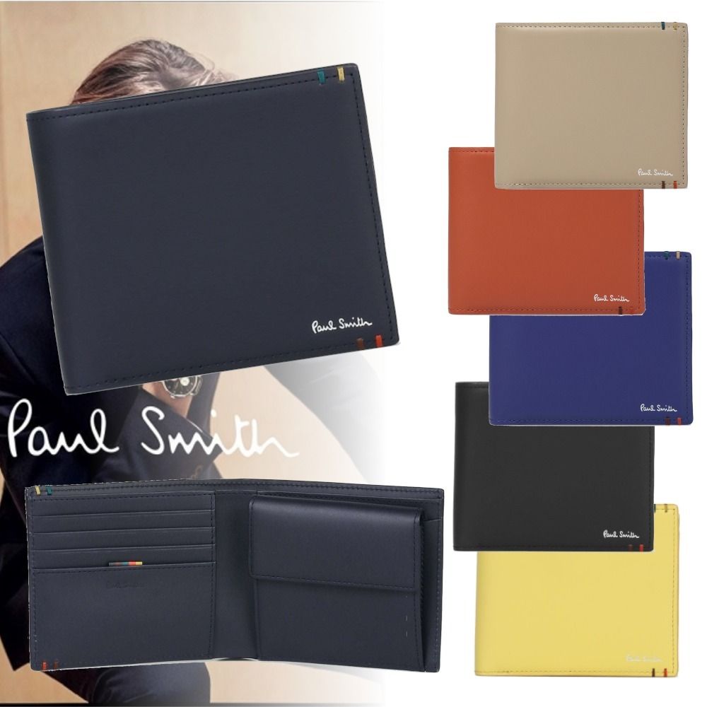Paul Smith】カッコいい！ハイライトステッチ 2つ折り財布 (Paul Smith