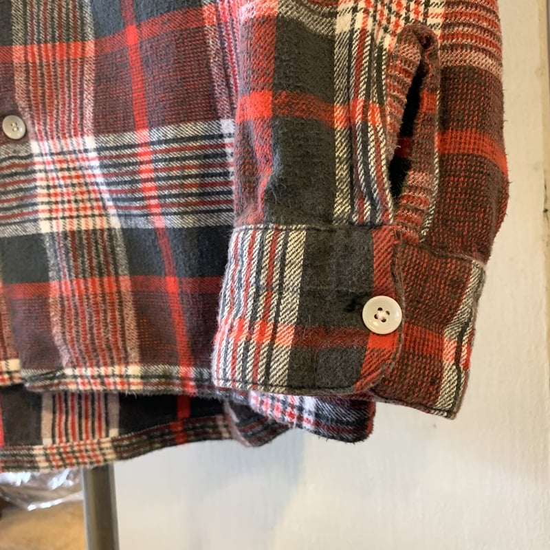 50s FRUIT OF THE LOOM ヴィンテージ ネルシャツ オープンカラー