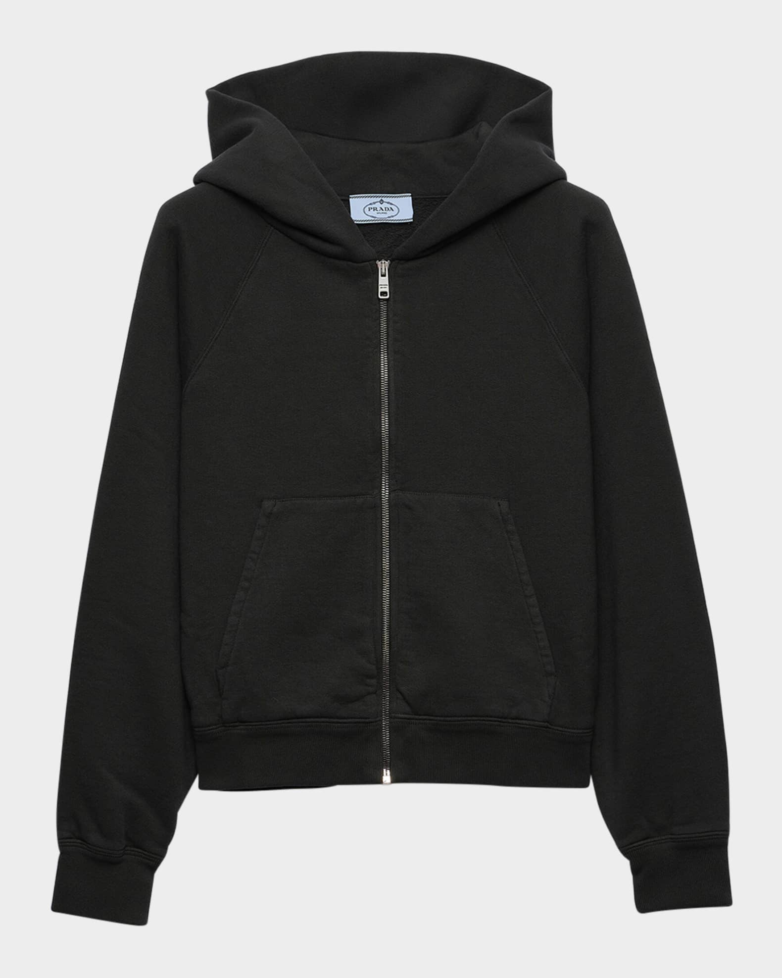 Prada Cotton Zipper Hoodie | Neiman Marcus