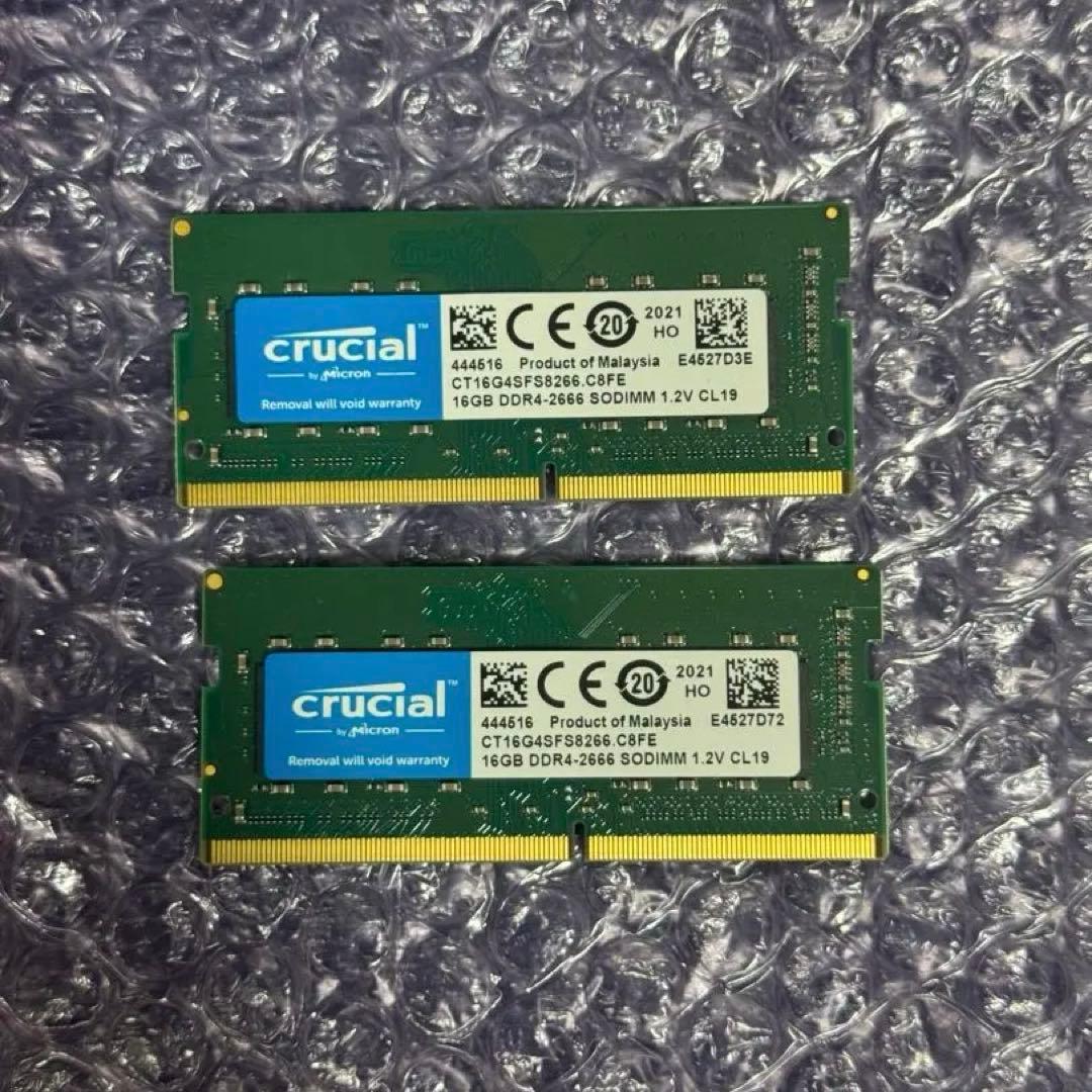 Crucial 16GBx2 DDR4 SODIMM メモリー 計32GB Amazon.co.jp: Crucial メモリバンドル 32GB (2 x 16GB) DDR4 PC4